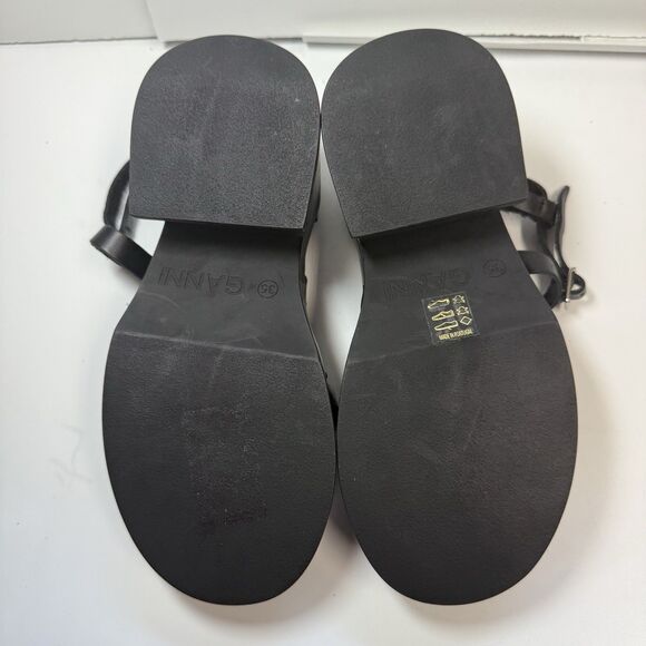 Ganni Strappy Platform Sandal In Black Sz 35 - Picture 7 of 10